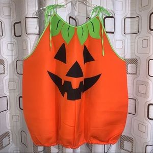 Orange Pumpkin Adult Costume Knot-tied Shoulders